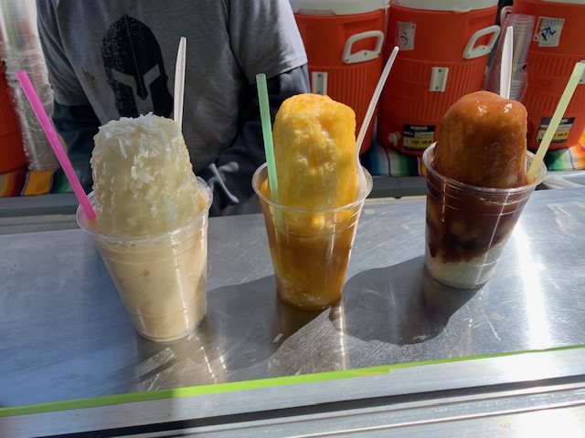 Assorted shaved ice cup lineup
