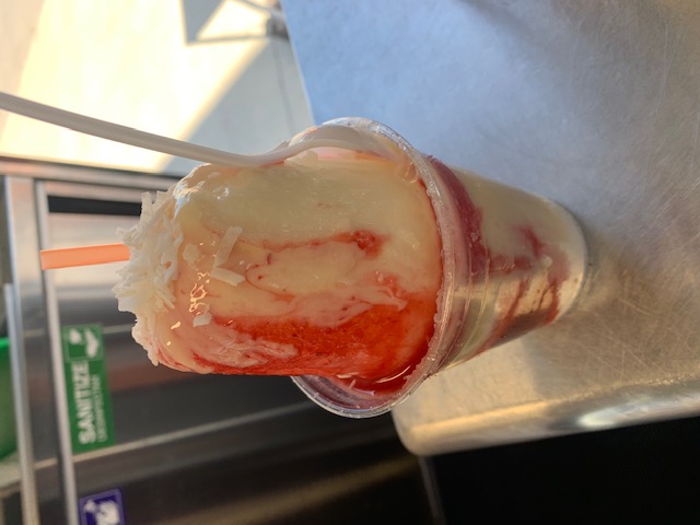 Strawberry and cream shaved ice variation